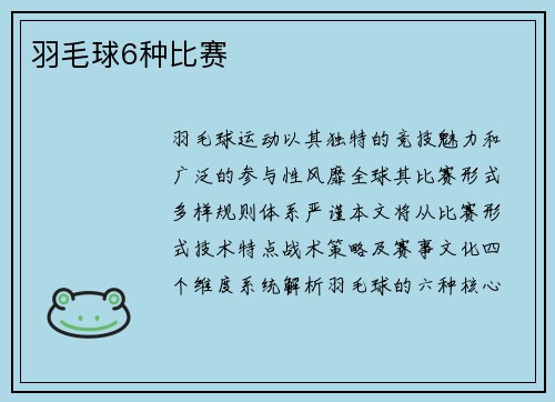 羽毛球6种比赛