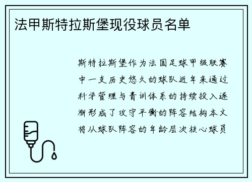 法甲斯特拉斯堡现役球员名单
